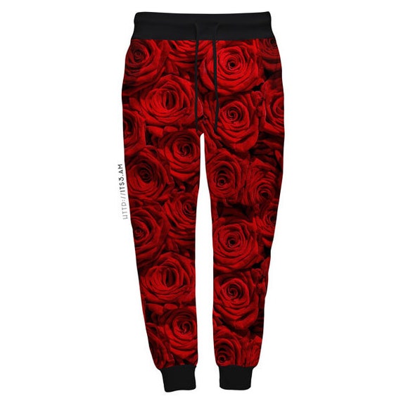 sweatpants with roses