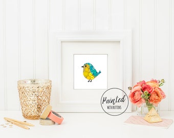 Baby Bird PRINT, Nursery Art Print, Nursery Bird Decor, Small Bird Print, Kids Room Decor, Bird Wall Art, 6x6 Print, Free US Shipping