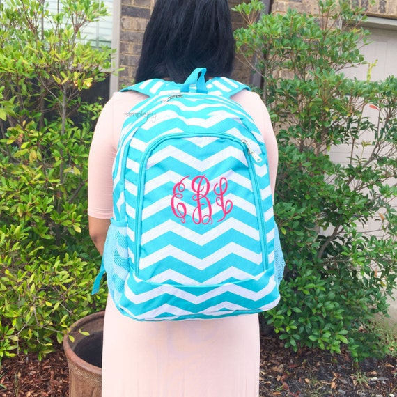 Monogrammed Backpack Aqua Backpack Teal Backpack Turquoise