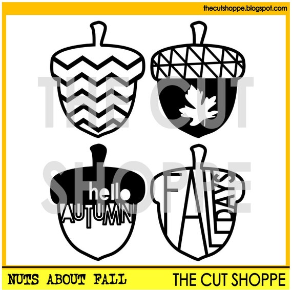 The Nuts About Fall cut file set includes 4 acorn images, that can be used for your scrapbooking and papercrafting projects.