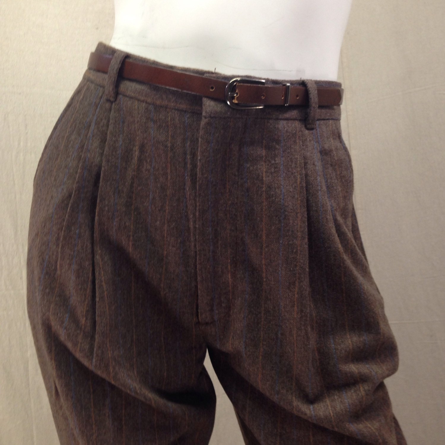 wool high waisted pants