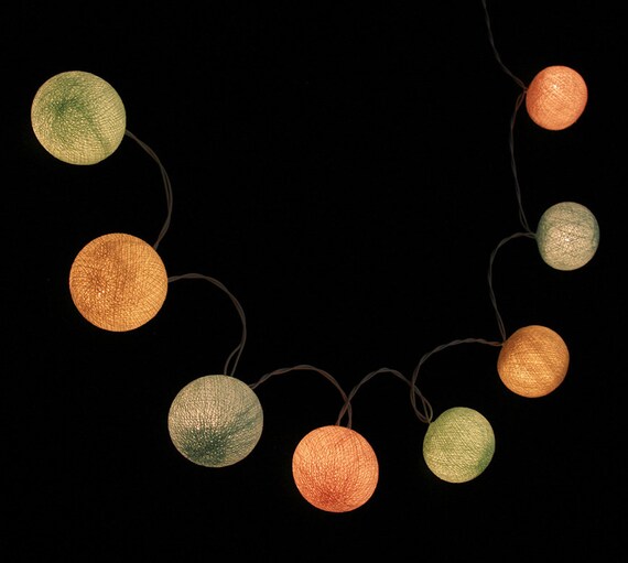 20 Cotton Ball LED String Lights AA Battery Operated Wedding