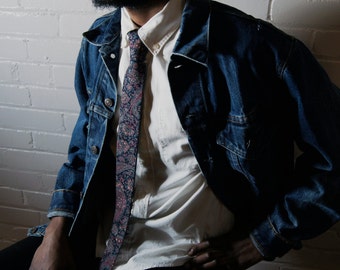 Liberty Print Skinny Square Necktie