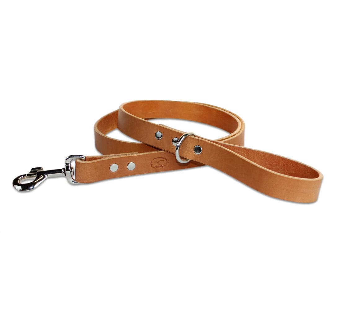 English Tan Bridle Leather Dog Leash