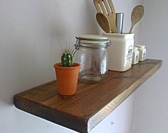 Kitchen Floating Wall Shelf / Shelves - Royal Oak Natural Wax - ** FREE UK DELIVERY **