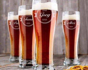Personalized Wedding Glass, Personalized Beer Pilsner, Engraved Beer Glass, Groomsmen Glasses, Best Man, Wedding Glasses