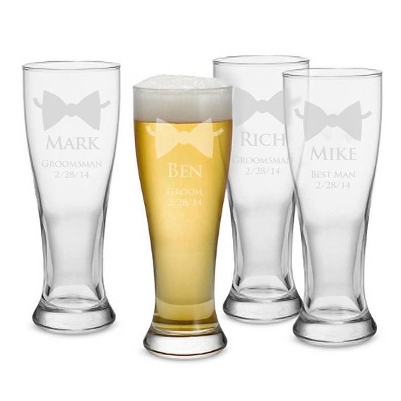 Personalized Wedding Glass, Personalized Beer Pilsner, Engraved Beer Glass, Groomsmen Glasses, Best Man, Wedding Glasses