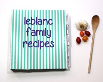 personalized recipe binder - recipe book, recipe organizer, make your own cookbook