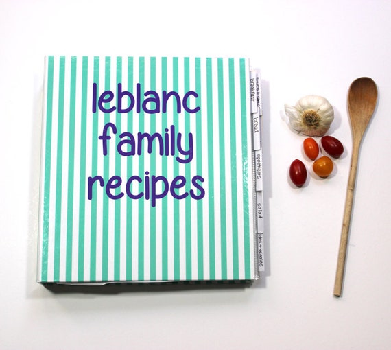 personalized recipe binder recipe book recipe organizer