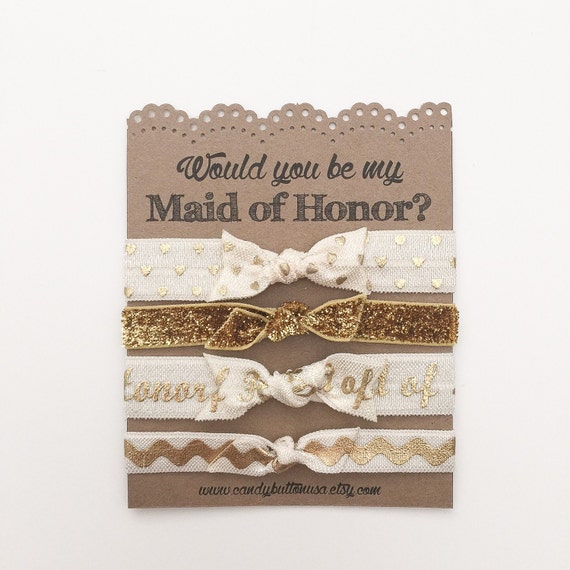 Hair Ties Favor Bridesmaid Hair Ties Bridal Shower Gift