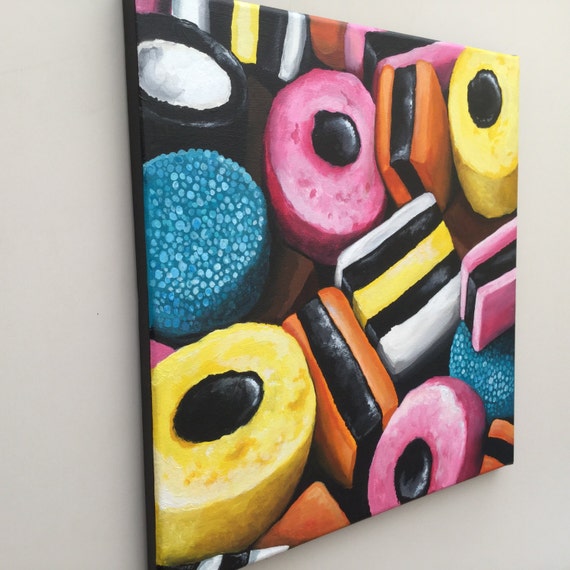 Liquorice allsorts Original Painting still life by JanePalmerArt