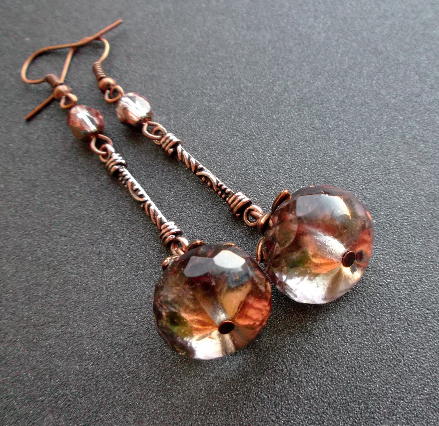 earrings crystal. Dangle earrings. GLASS BEAD Czech. crystal