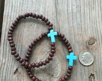 Brown Akagyera Cross Bracelet//Charity//Give Back//Missions//Cross Jewelry//Wood Beads//Cross Bracelet