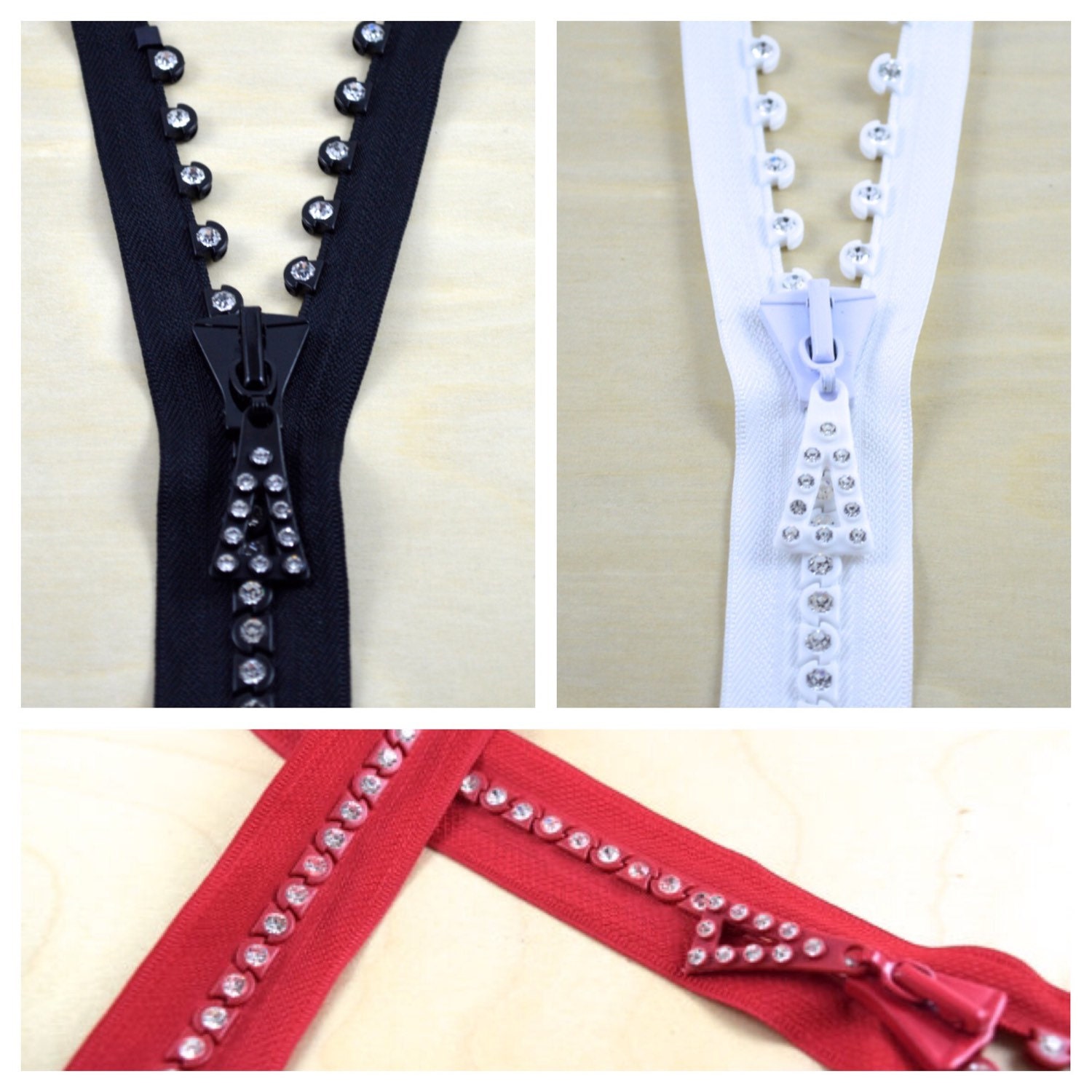 Rhinestone Zipper 26" Rhinestone Zipper / 24" Rhinestone Zipper