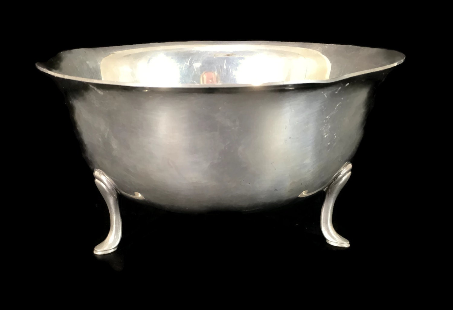 Kirk Stieff Pewter Footed Bowl Serving Bowl Queen Anne