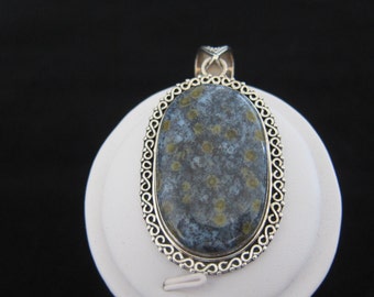 Ocean Jasper Sterling Silver Pendant (S21)