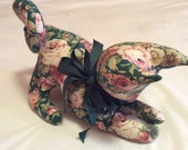 On Sale, Cat Toy, Vintage Toy, Shabby Cottage Rose Chic, Primitive Toy, Stuffed Fabric TOy