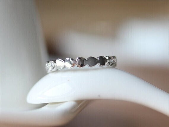 0.25ct Heart Shaped Diamond Ring 14k White Gold Wedding Ring/