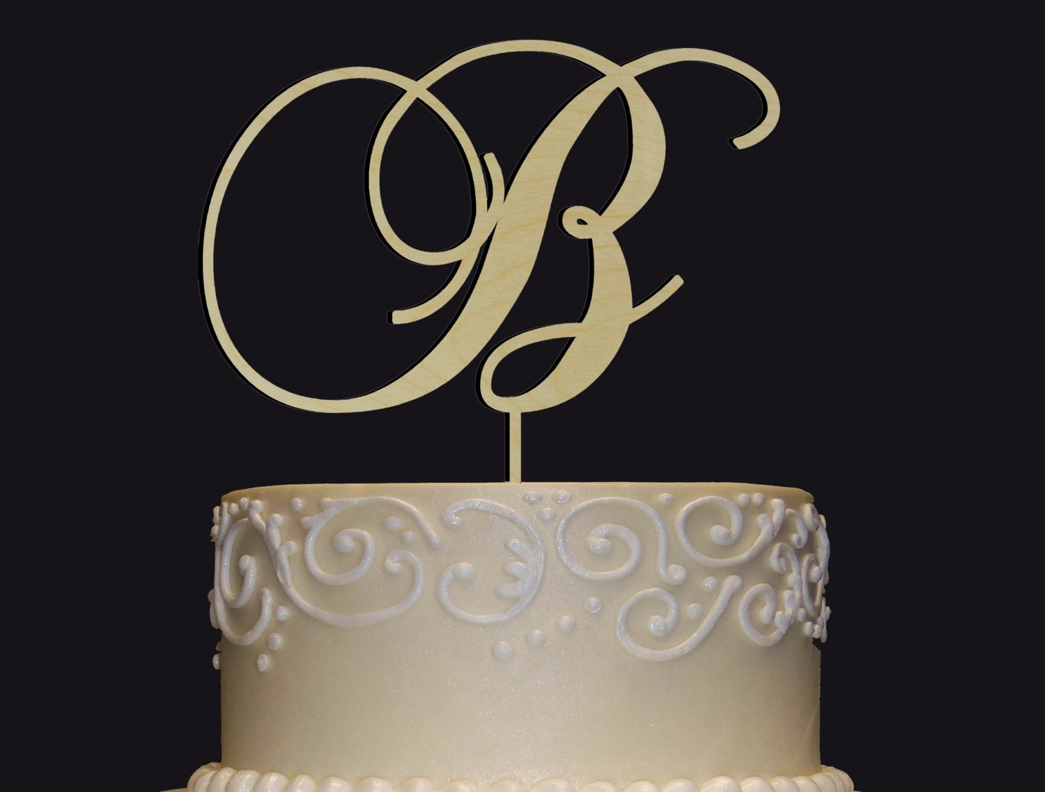Personalized Monogram Wedding Cake Topper Rustic Chic Name Initial Letter Cake Topper For Any 