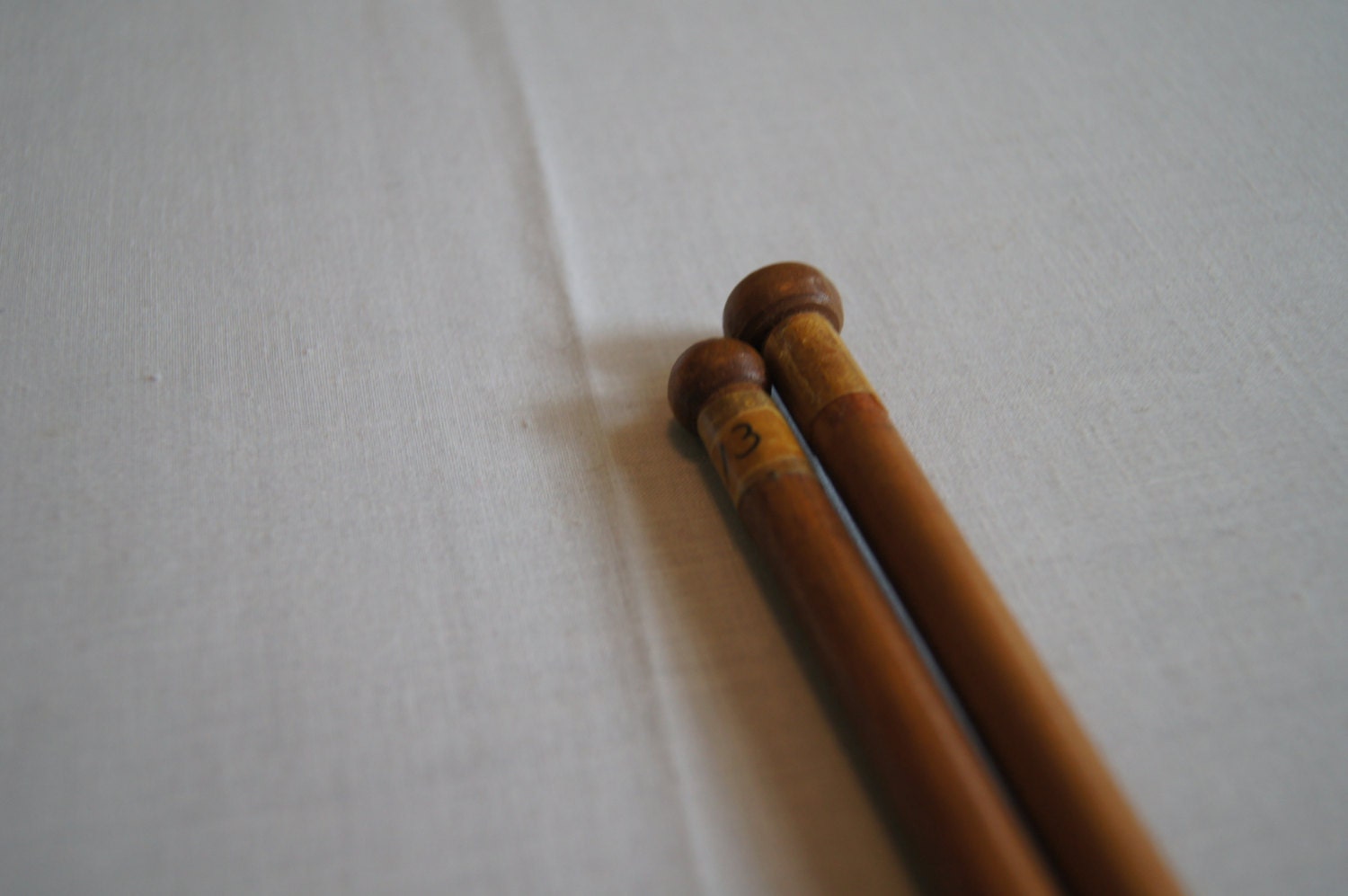Vintage 1950's Wood knitting needles Set of 2
