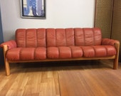 1970's Mid-Century Modern Norwegian Leather Sofa by Ekornes
