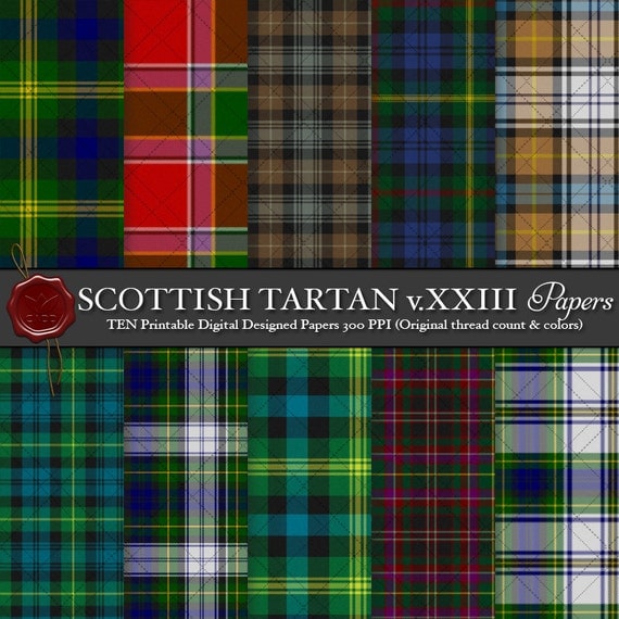 Digital Printable Scottish Tartans: Highland Clan Gordon Old