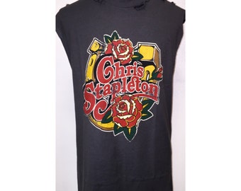 Custom Distressd Chris Stapleton Lucky Horseshoe Tshirt