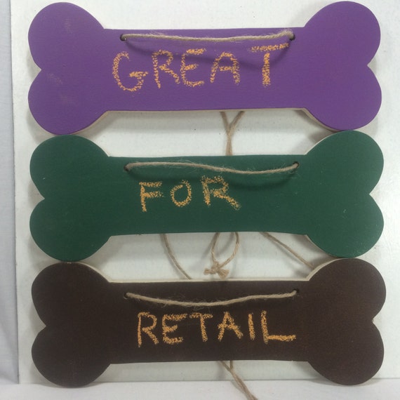 7 Dog Bone shaped chalkboard signs. Great for retail shops and