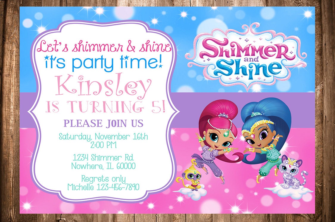 Shimmer And Shine Birthday Invitations 2