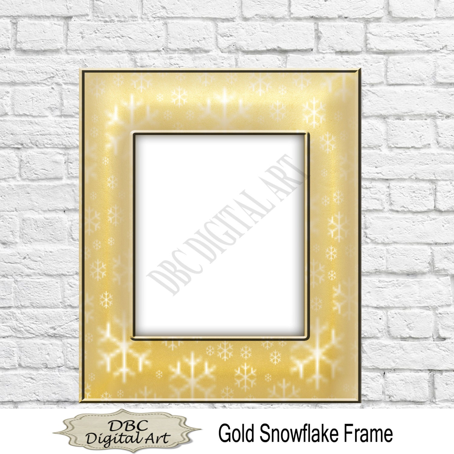 Gold Snowflakes Frames Christmas frame Sizes 4x6 by DBCDigitalArt