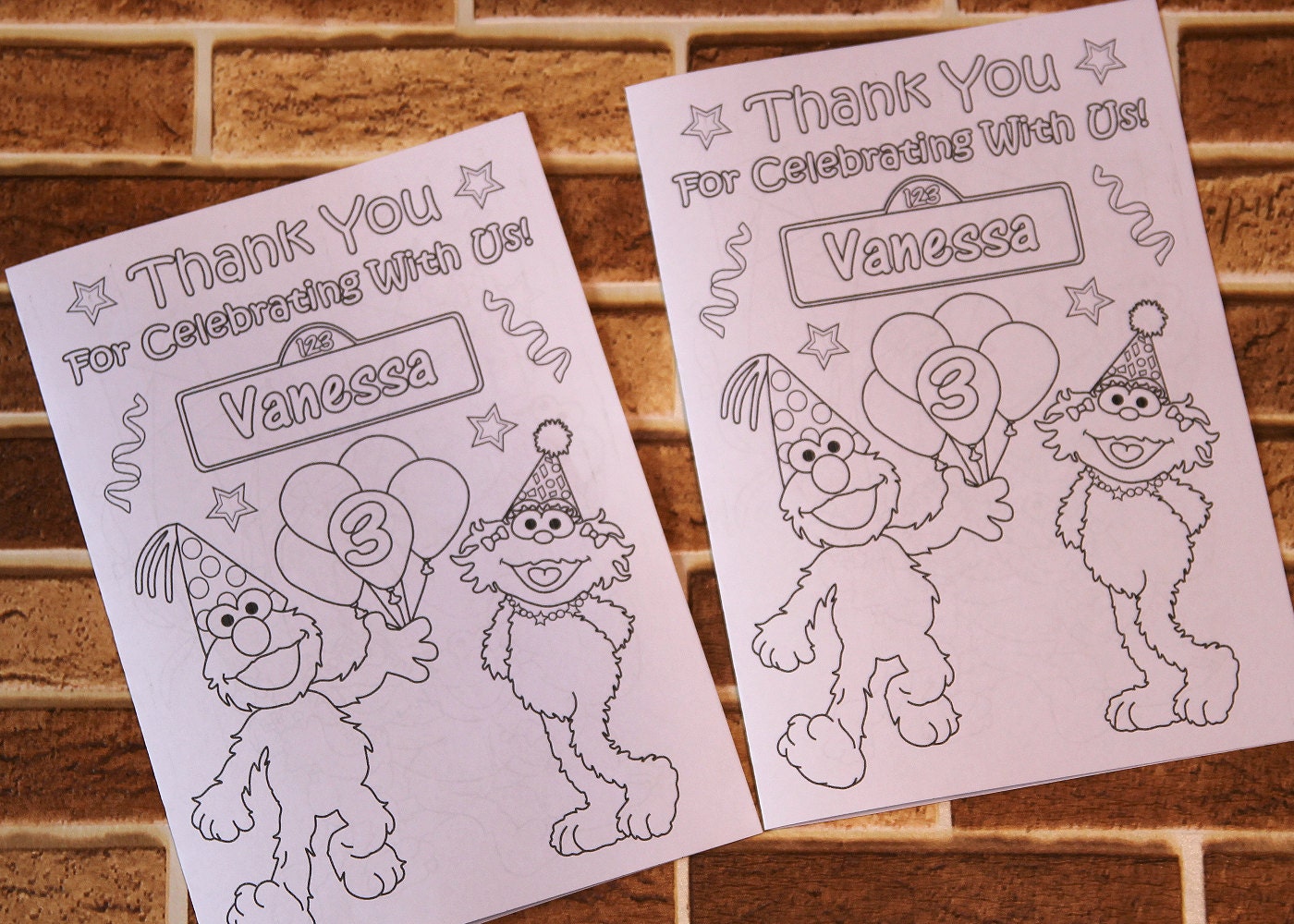Personalized Sesame Street Thank you coloring pages PDF file