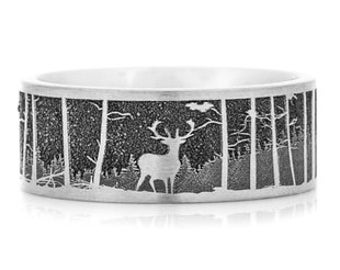 Deer Scene Wedding Ring