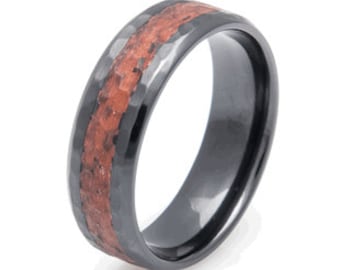 Black Hammered Copper Ring