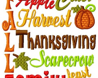 Thanksgiving Subway Art Embroidery Design dst, exp, hus, jef, pes, sew, vip, vp3, Formats Digital INSTANT DOWNLOAD