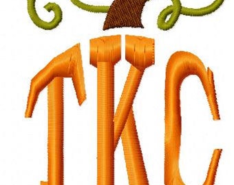 Pumpkin Monogram Topper Embroidery Design dst, exp, hus, jef, pes, sew, vip, vp3, Formats Digital INSTANT DOWNLOAD