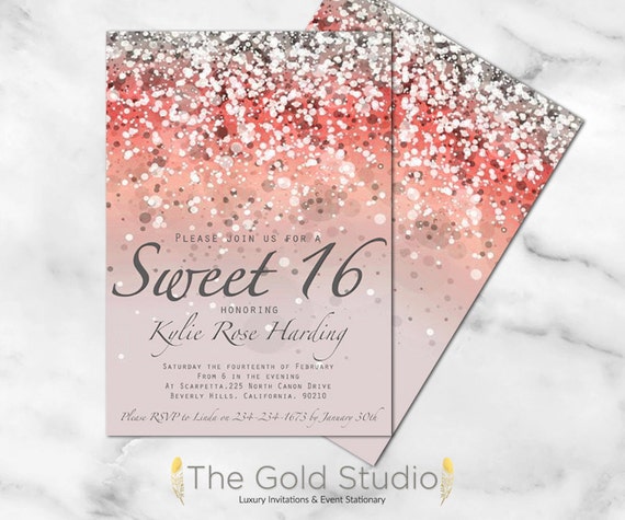 Custom Sweet 16 Invitations 8