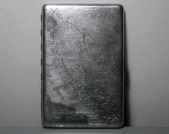 Malaya Chrome Emu Cigarette Case/Chrome Cigarette Case/Emu Brand Sylva Chrome/Chrome Case/Emu Made in England/1950s Cigarette Case
