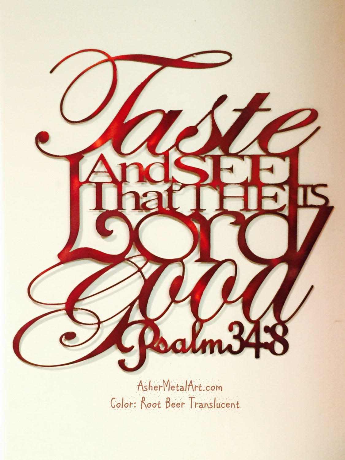 Taste And See That The Lord Is Good Psalm 348 Metal Wall