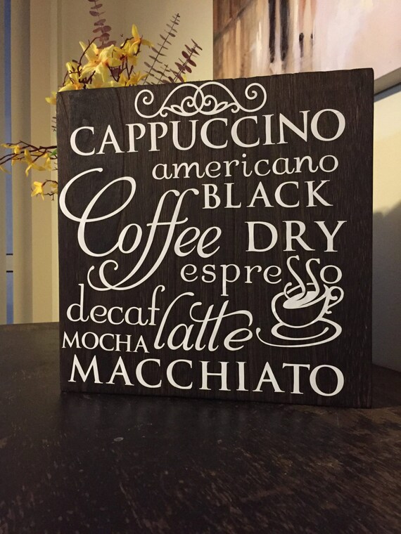 Items similar to 12 x 12" Wooden Coffee Wall Decor - Coffee Wall Art