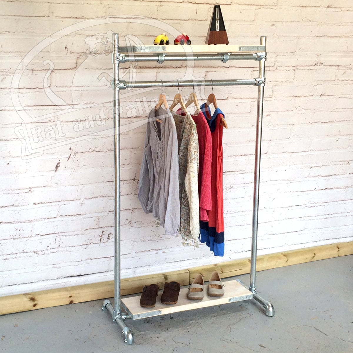 Free Standing Clothes Rack in Scaffold. Loft Style Heavy Duty
