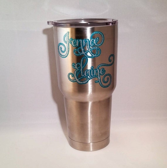 Stainless Steel Tumbler Monogram Decal By Vineandwhimsy On Etsy 