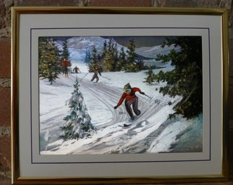 Ski chalet art | Etsy