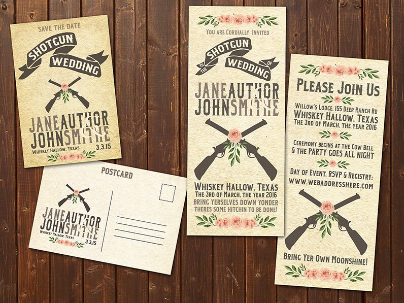 Shotgun Wedding Customized Invitations and by TheGraphicHearts
