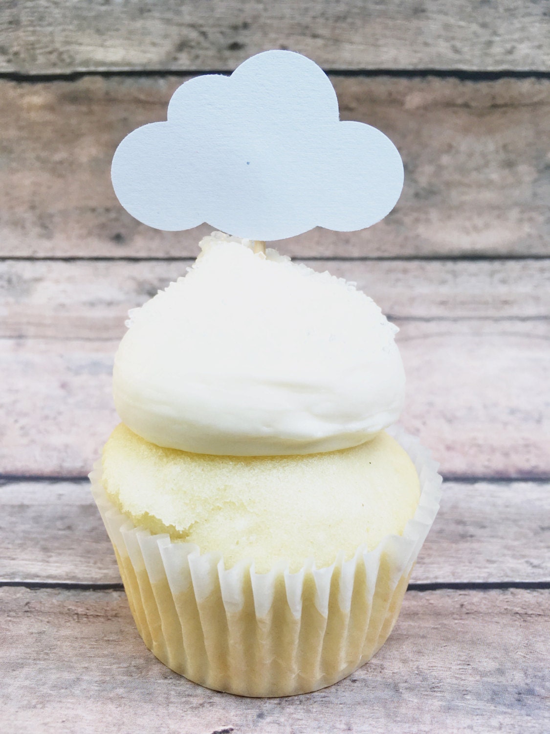 White Cloud Cupcake Toppers Up and Away Party Aviation