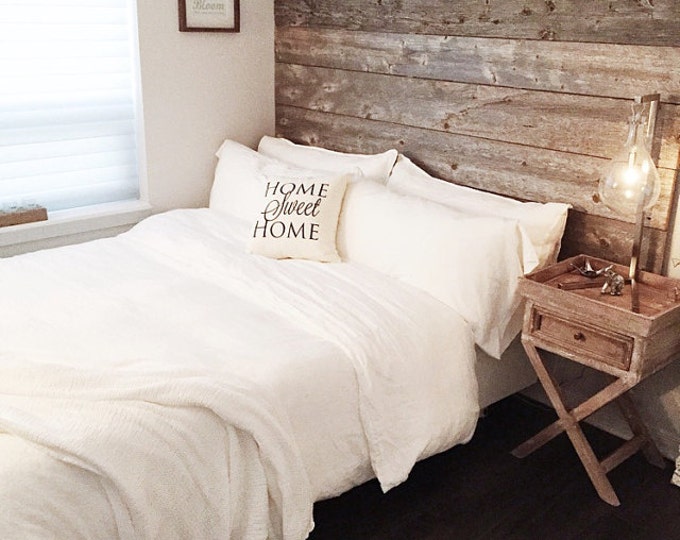 Reclaimed Wood Bed Headboard DIY Installation - Made From Reclaimed Wood King and Queen Sizes Available Free Shipping