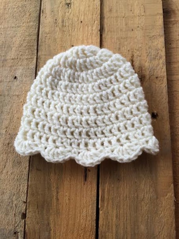 White Lace Crochet Baby Hat Cap Beanie Newborn Accessory Girl