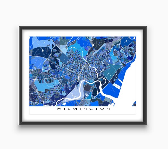 Wilmington Map Print Wilmington Delaware USA City Map by MapsAsArt