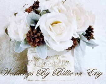 Wedding Table Centerpiece Winter Flowers Custom Colors AvailableBirch Wedding Table Centerpiece Winter Flowers Custom Colors AvailableBirch