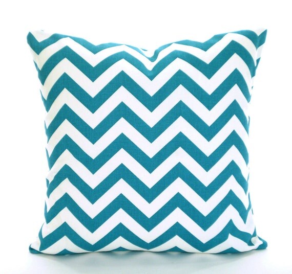 Turquoise Chevron Pillow Covers Decorative Throw Pillows
