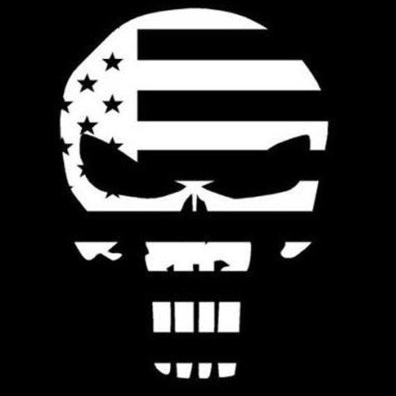 Stars & Stripes Punisher Skull Die Cut Vinyl Decal